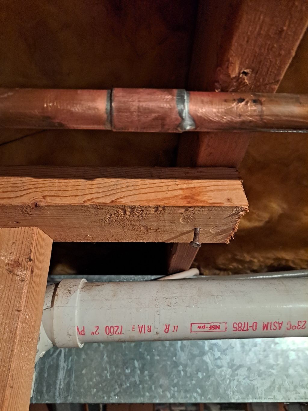 Repair copper piping in basement ceiling