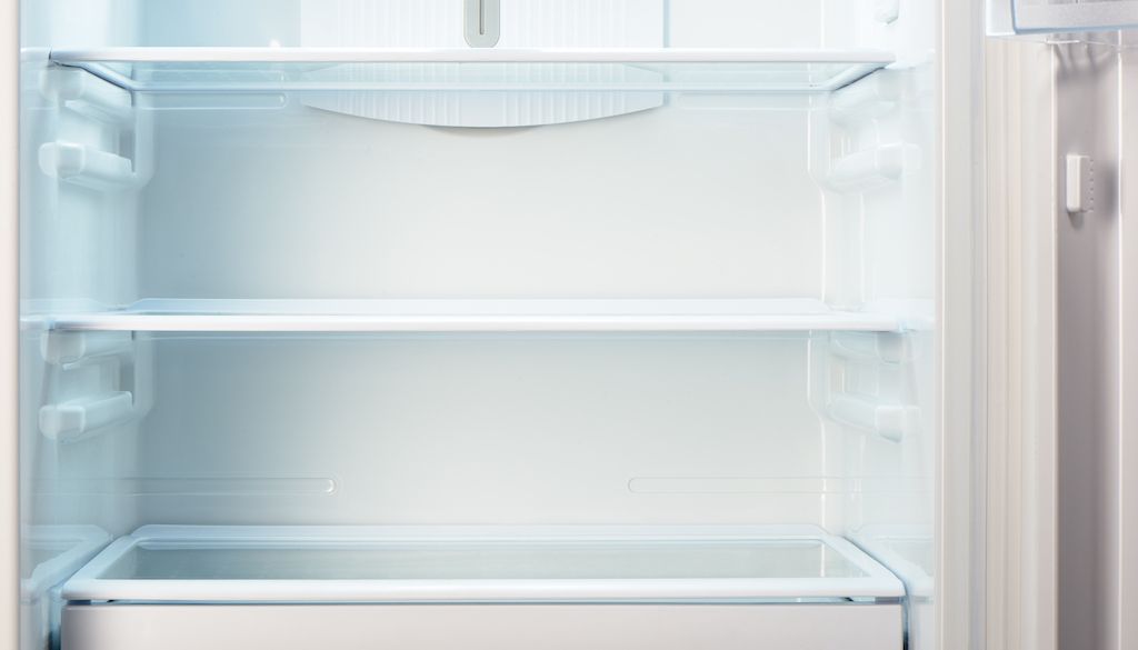 open empty refrigerator
