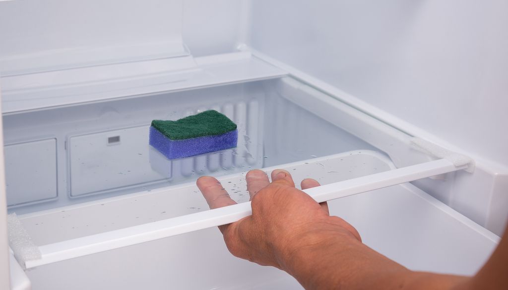 installing tray in refrigerator