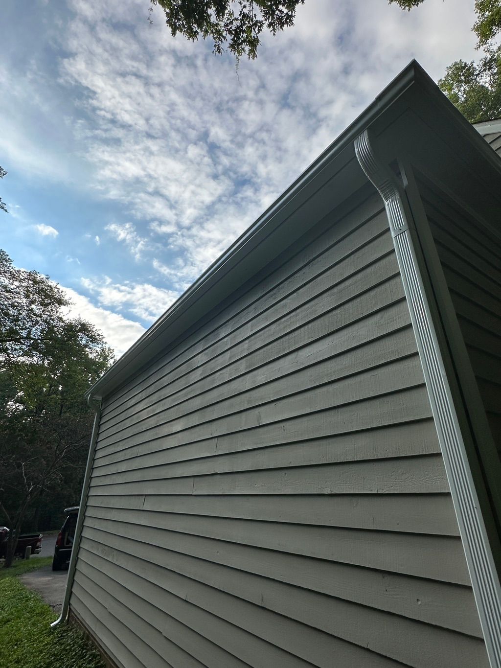 New gutters and downspouts 