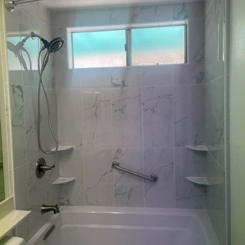 We hired Topline Plumbing for our shower bath remo