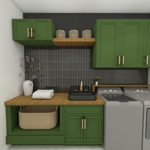 Nearly Black Laundry Room- rendering 