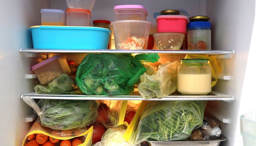 refrigerator full of too much food