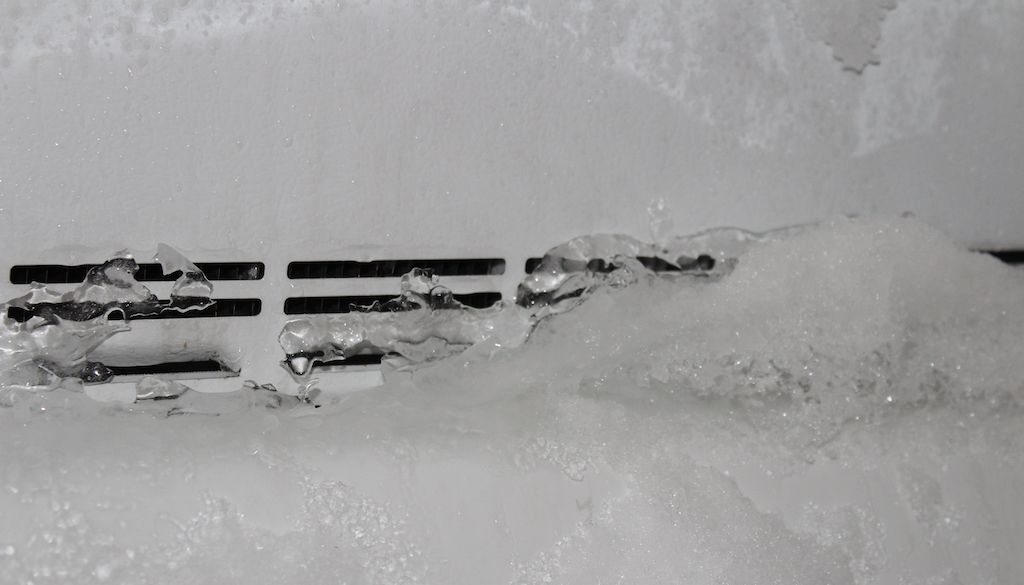 ice blocking a freezer vent