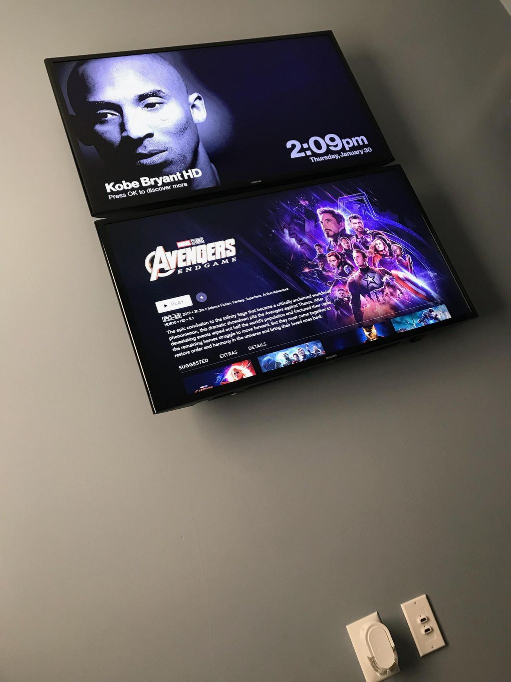 Double TV Mounting with wires concealed