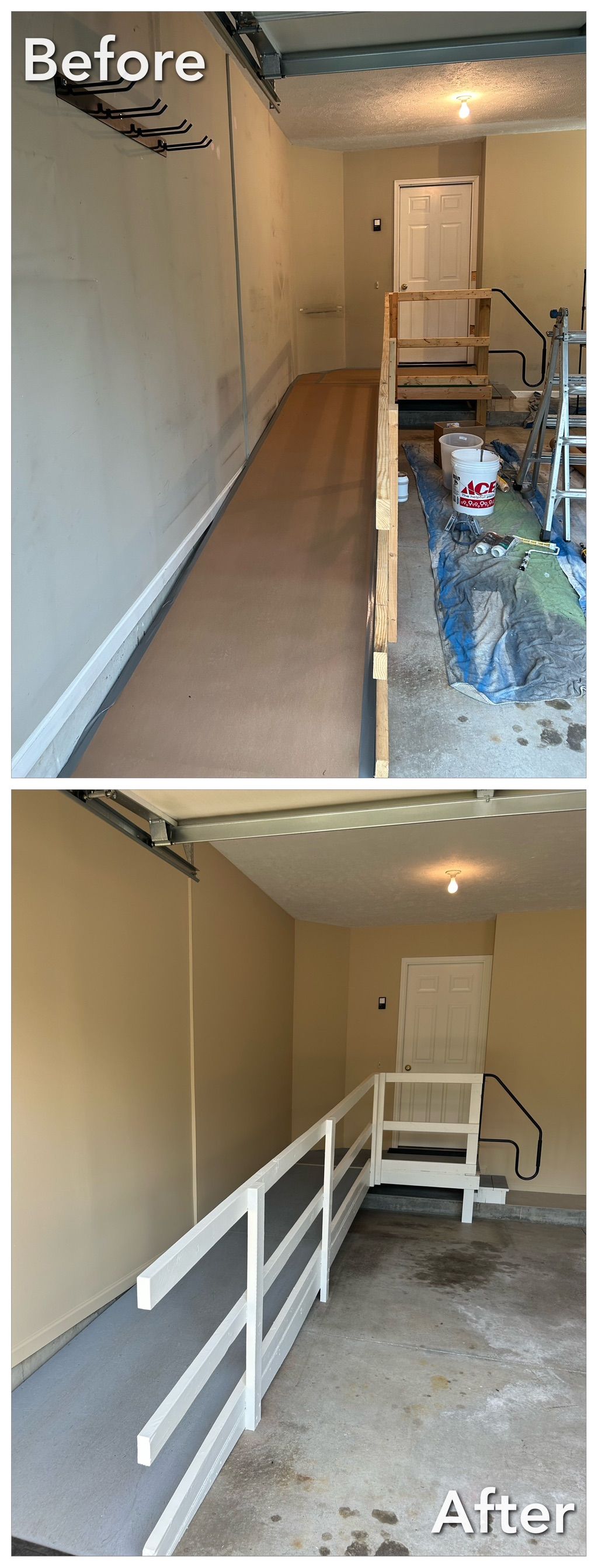 GARAGE RAILING AND WALL RE-PAINT