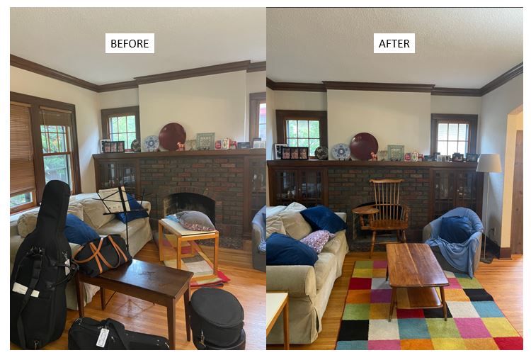 sitting room cleaning