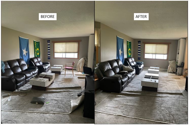 sitting room cleaning