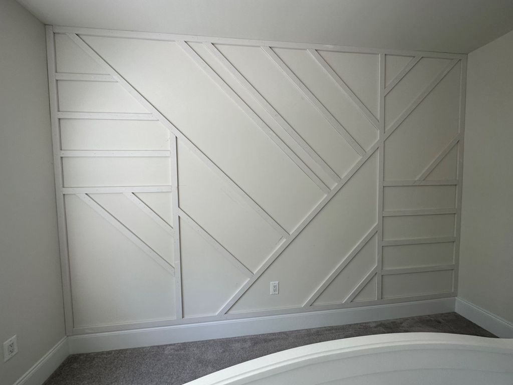 He finished accent wall for my son’s room.He was v