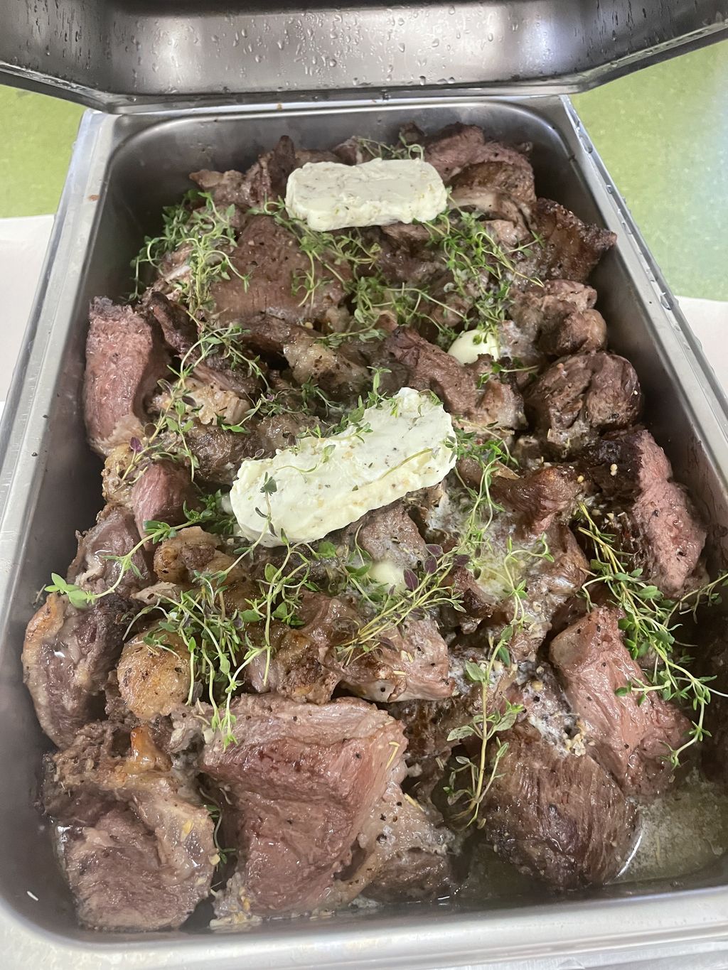 NY Steak with homemade compound butter
