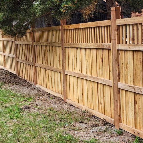 120' of client designed Cedar fence!