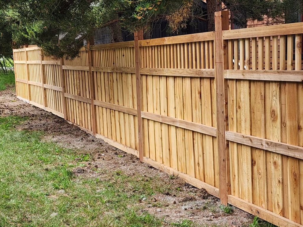 120' of client designed Cedar fence!