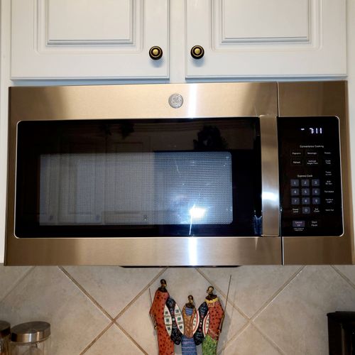 Ron installed my new over the stove microwave with