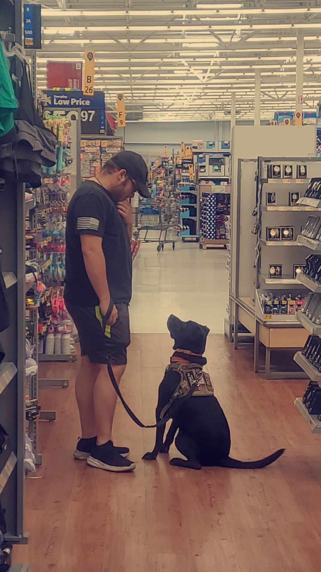 My partner and his daddy training in a store we fr