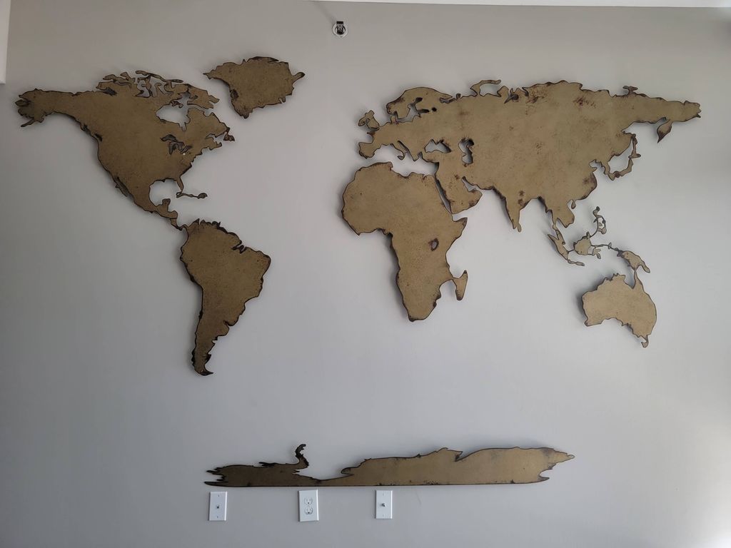 Metal Continents - Wall Mounted