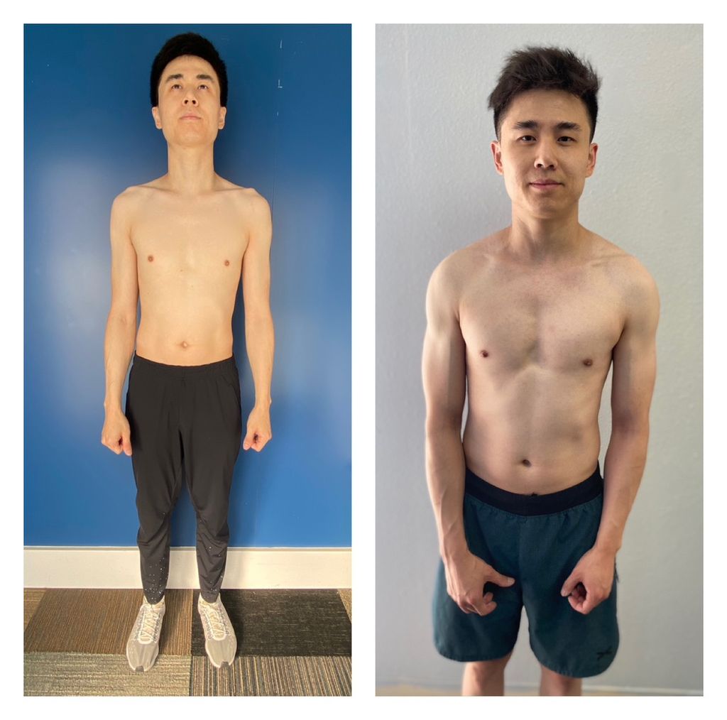 10 lb muscle gain in 40 sessions and an improved v