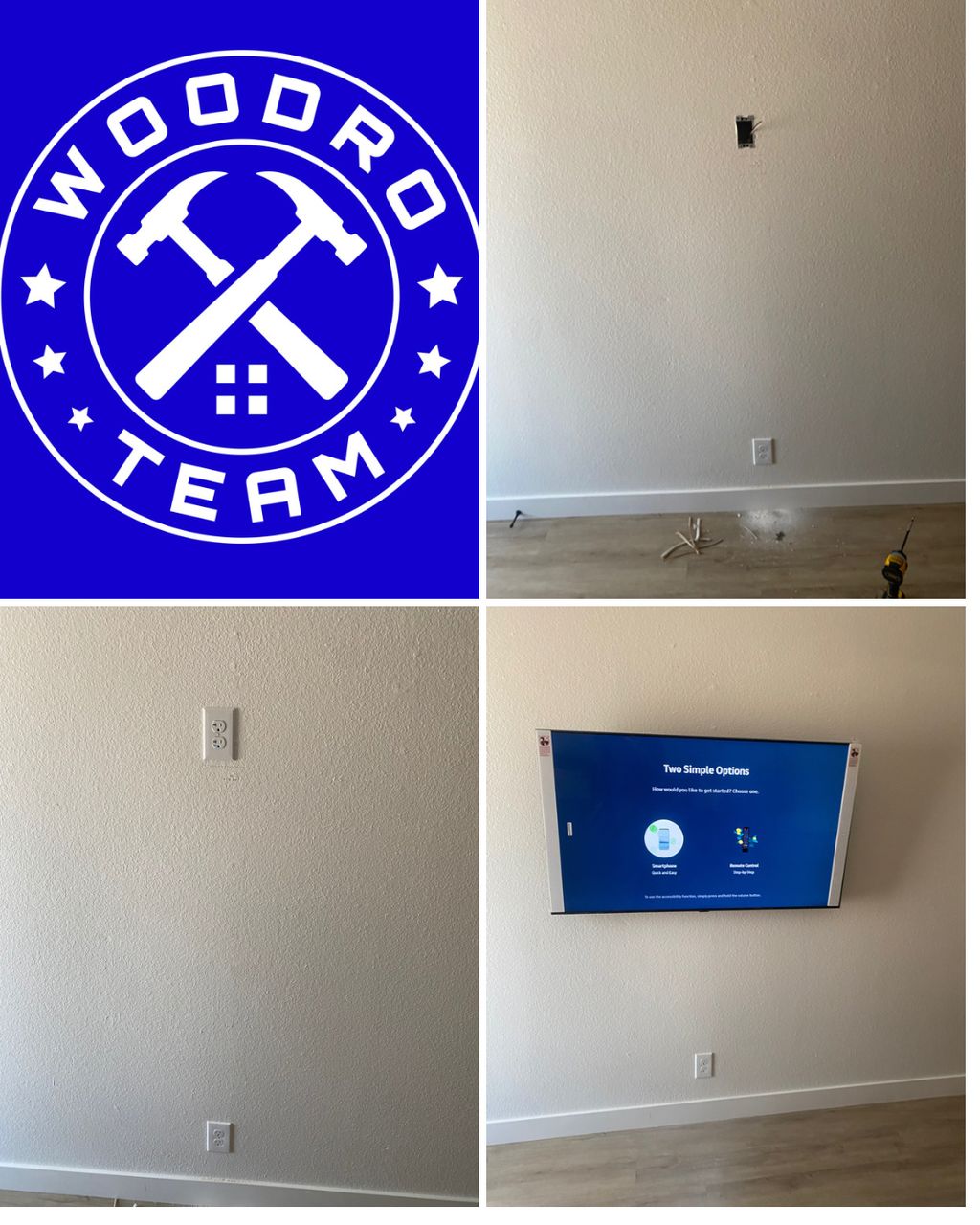 TV Mount with outlet added to hide wires