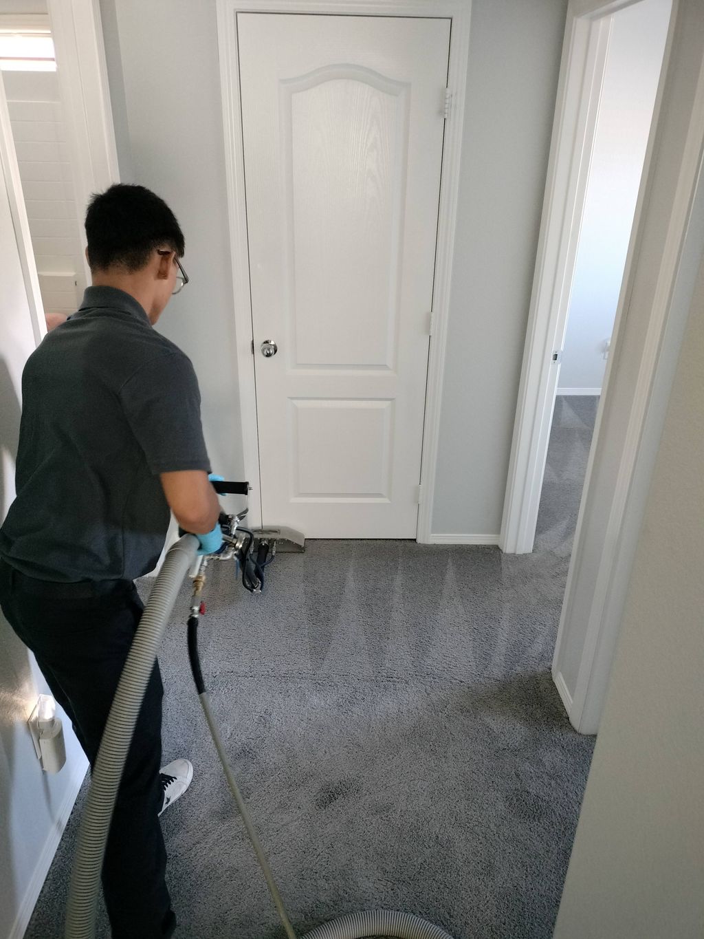 Service tech in action