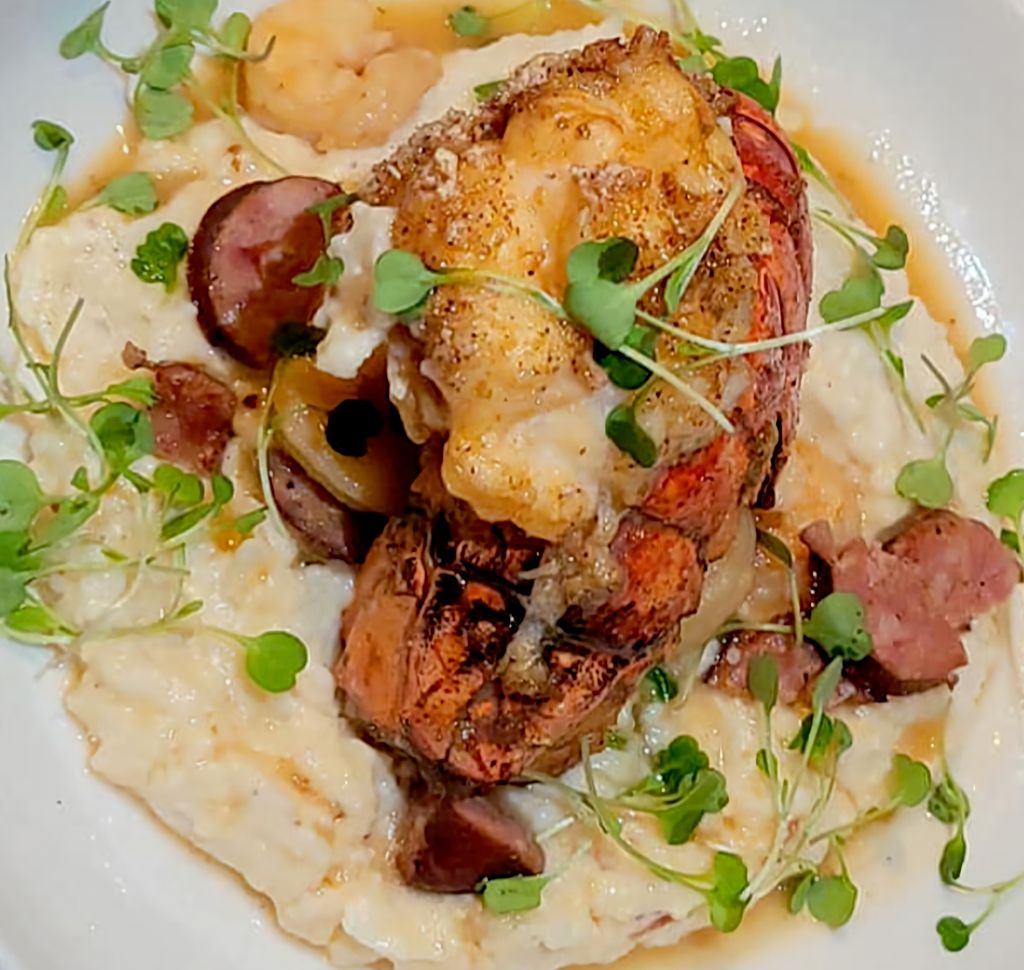 Fried Lobster Tail & Grits