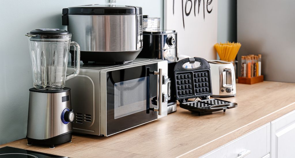 kitchen appliances on counter