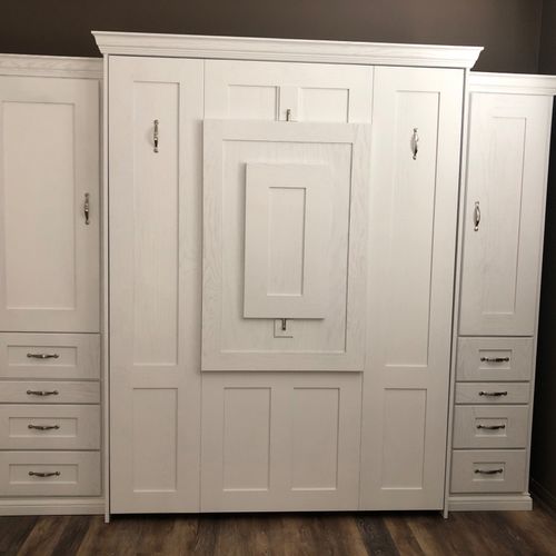 Great job installing a Murphy bed and side cabinet