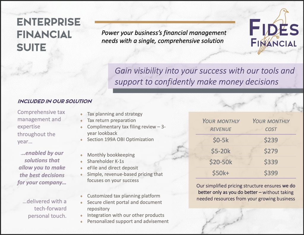 Our Enterprise Financial Suite is the perfect comp