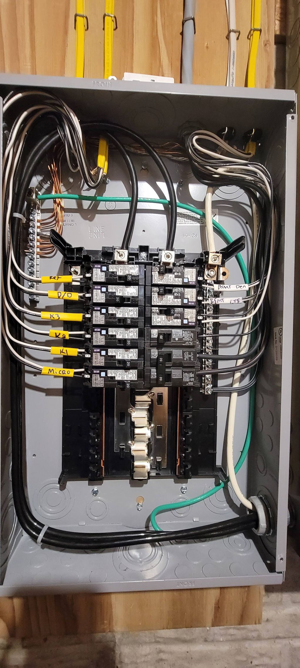 Sub-panel for basement kitchen