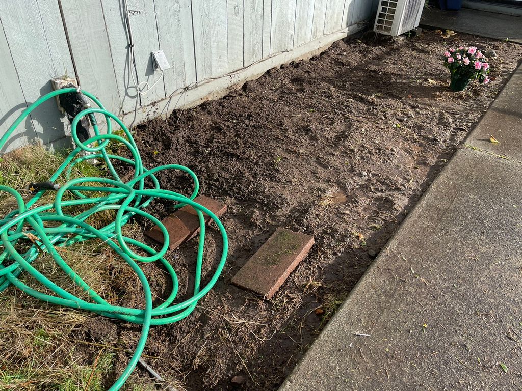 Flower bed clean up after