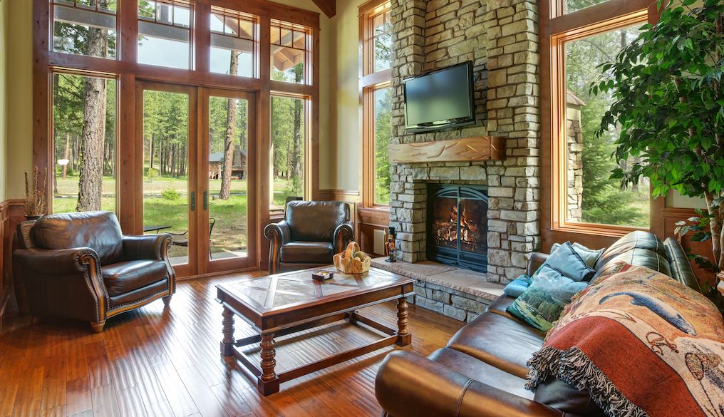 living room cabin decor and design