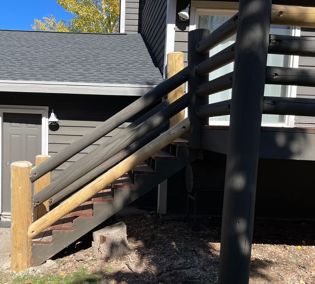 Deck log railing replacement  