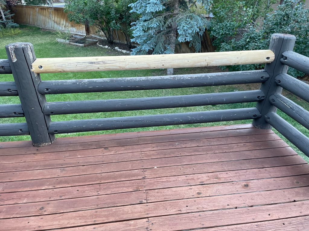 Deck log railing replacement  