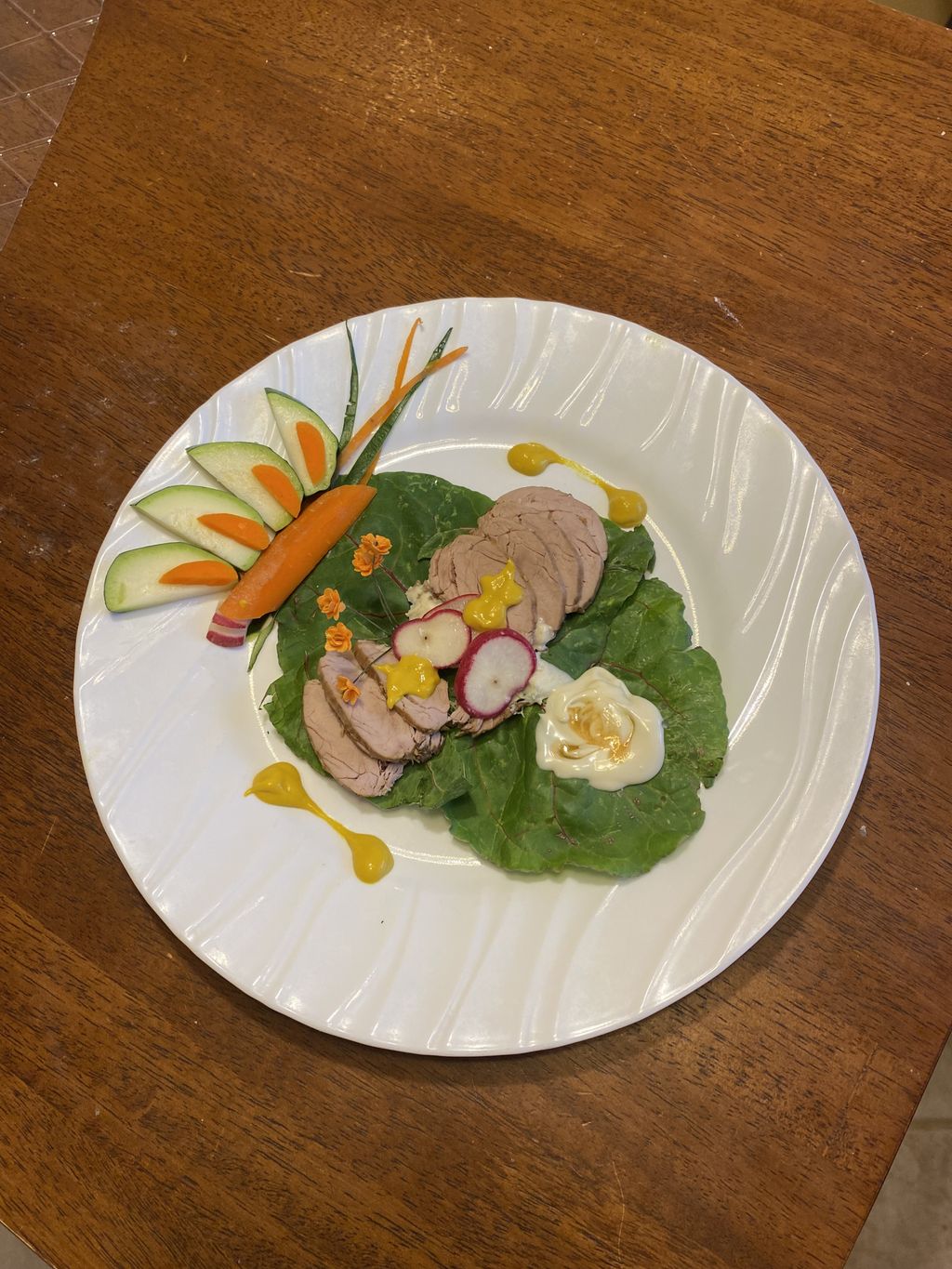 Fun plate for the kids. Pork tenderloin with fun s