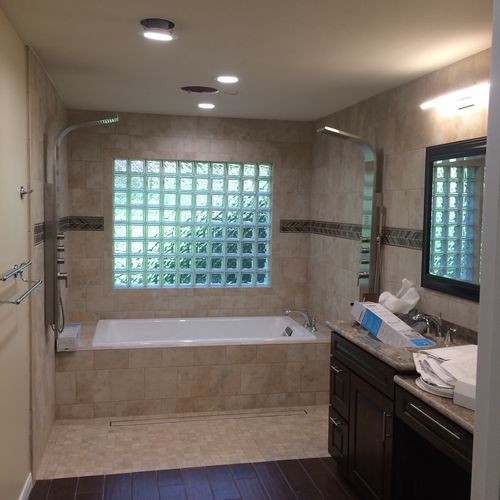 Full shower remodeling with tub in 