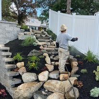 Natural Stone Hillside Stairway