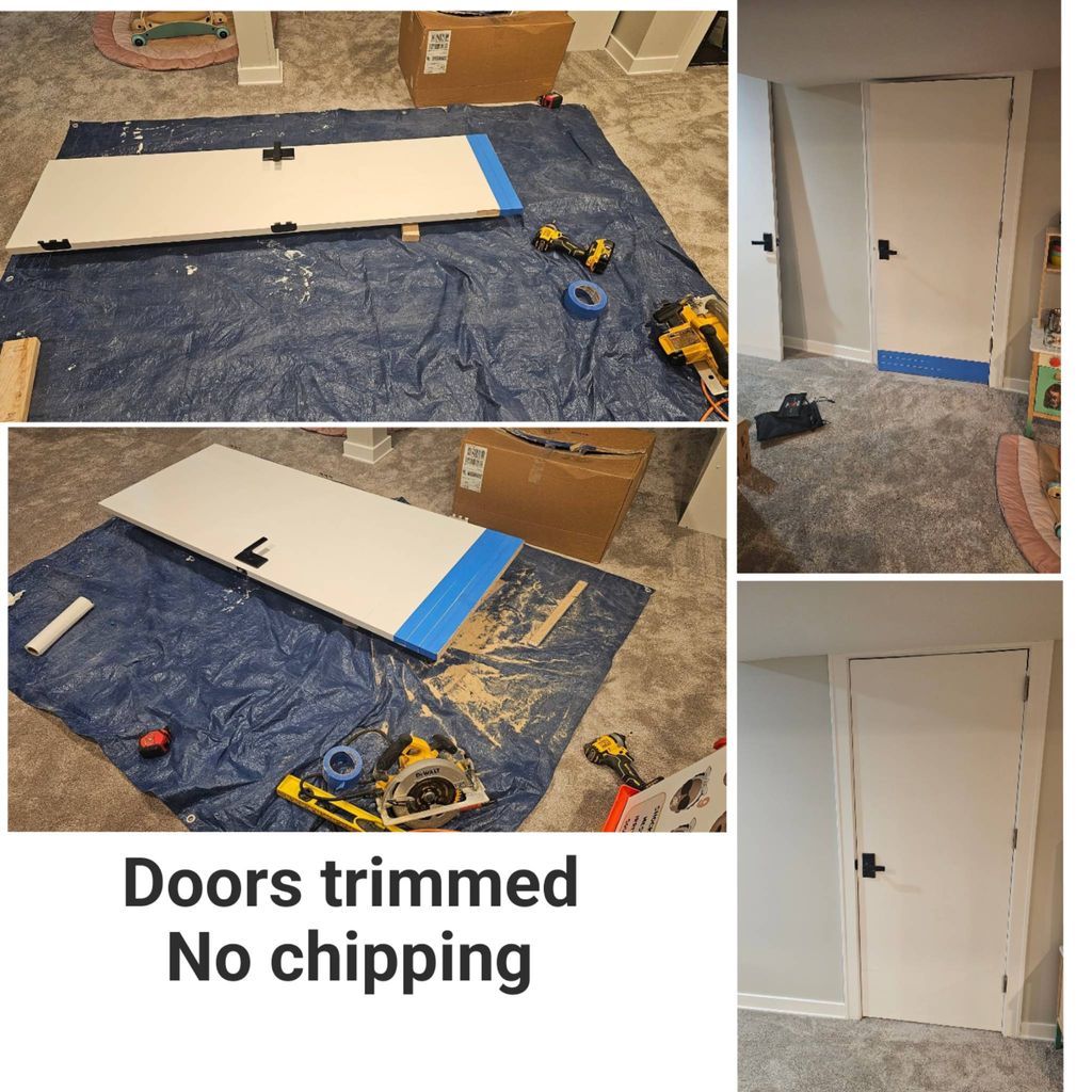 Doors trimmed to adjust height due to new carpet i