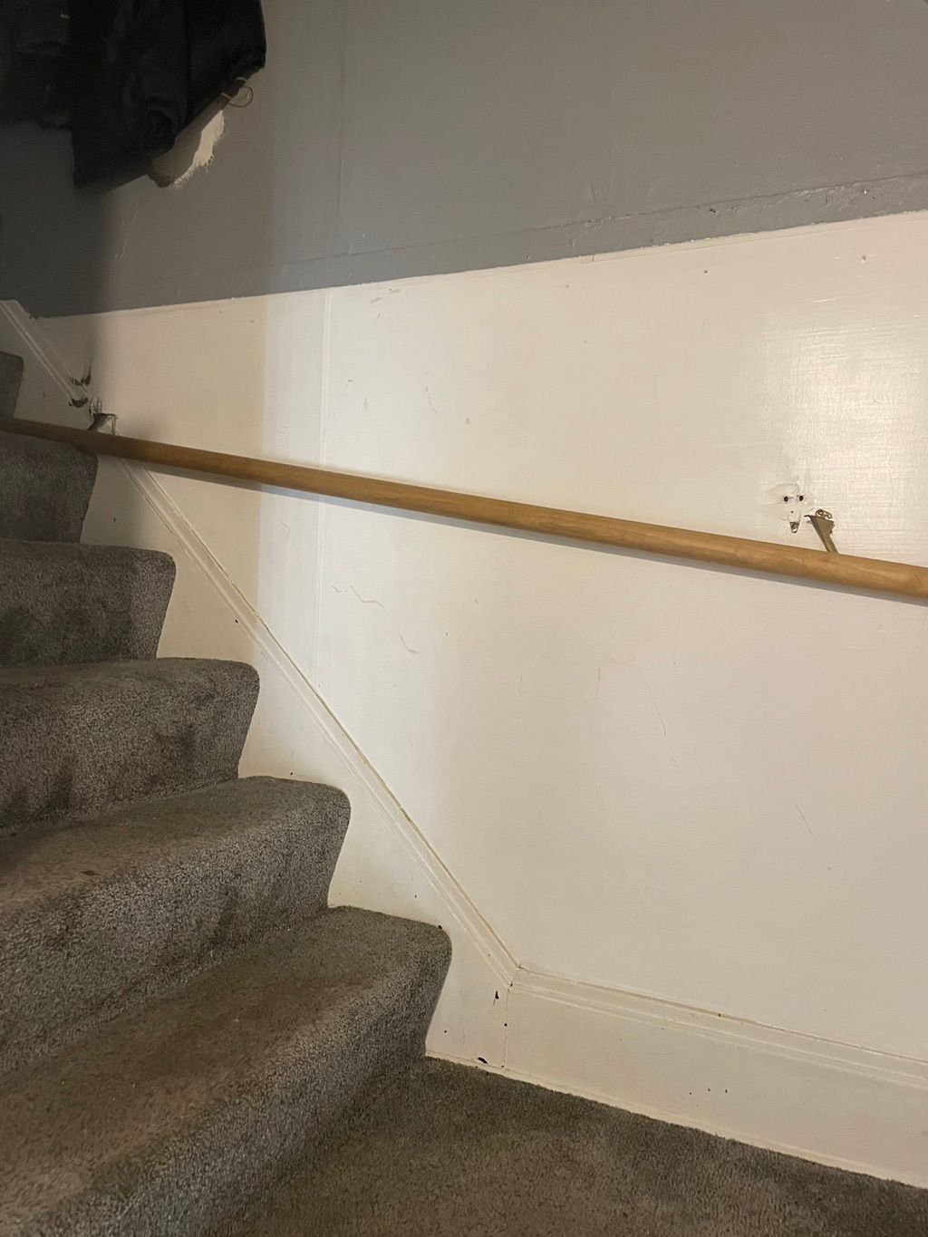 Broken handrail that needs fixing