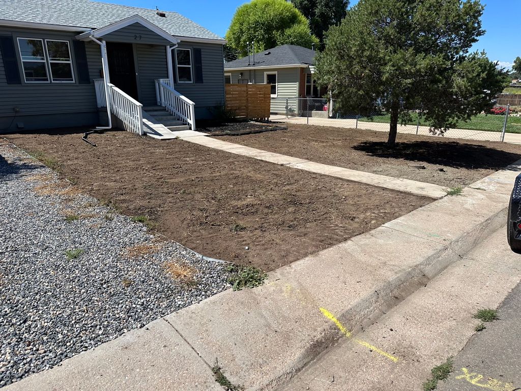 Regrade front yard.  Starting price $1200
