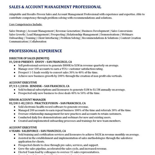 Sales/Account Management