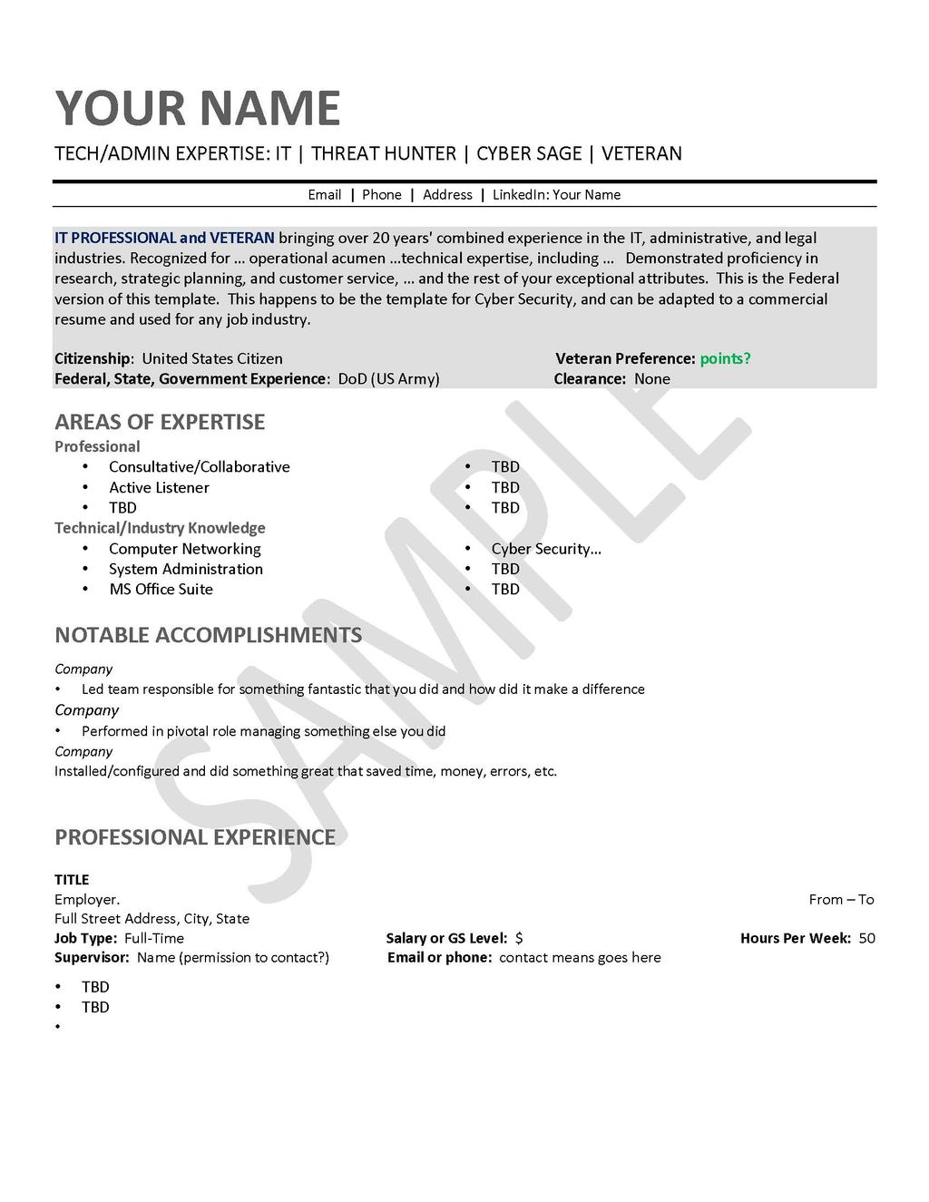 Federal, Technical 