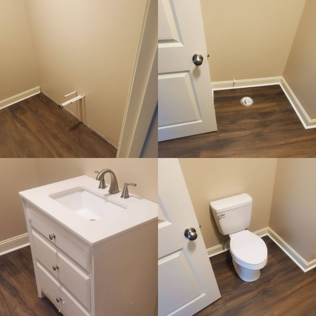 Toilet and vanity installation 