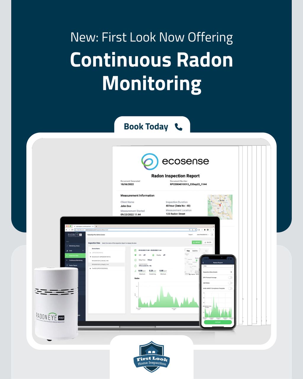 We offer continuous radon testing