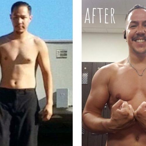 This client gained weight and lean muscle mass.