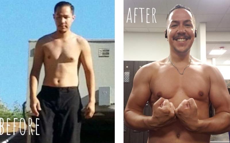 This client gained weight and lean muscle mass.