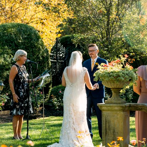 Barb officiated our wedding ceremony in October 20