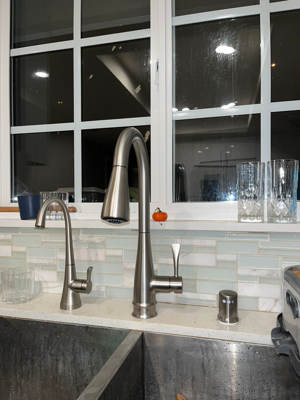 New moen water filtration faucet, new kitchen sink