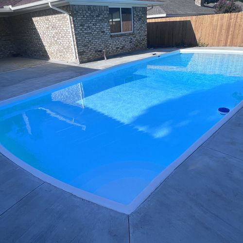 Crystal clear pool in Plano after Enzyme and Phosp
