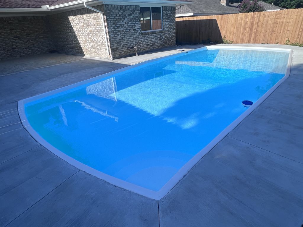 Crystal clear pool in Plano after Enzyme and Phosp