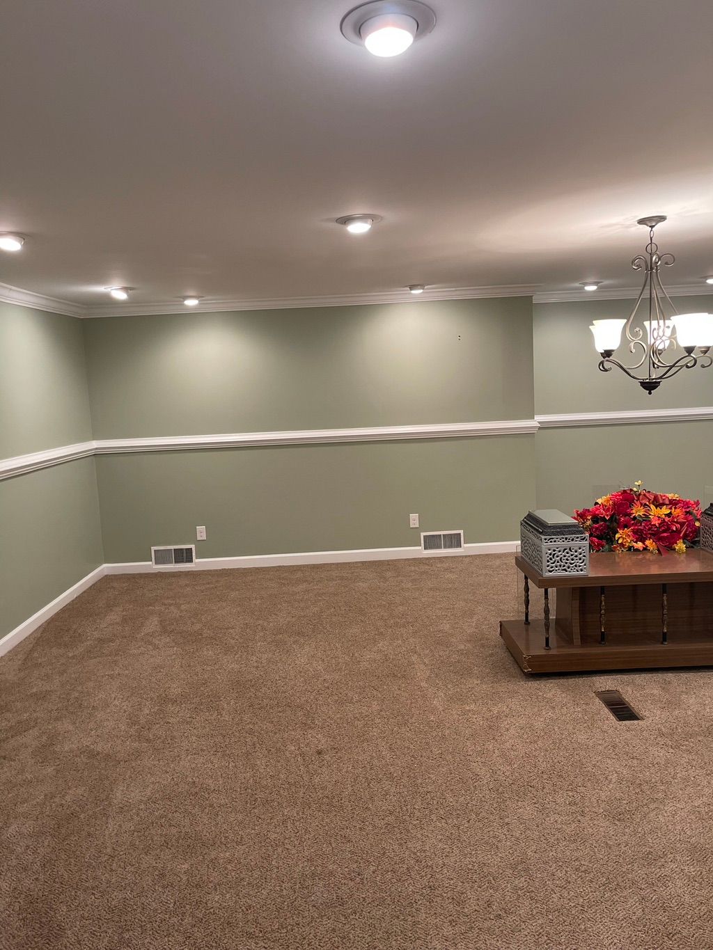 A Funeral homes show room we painted