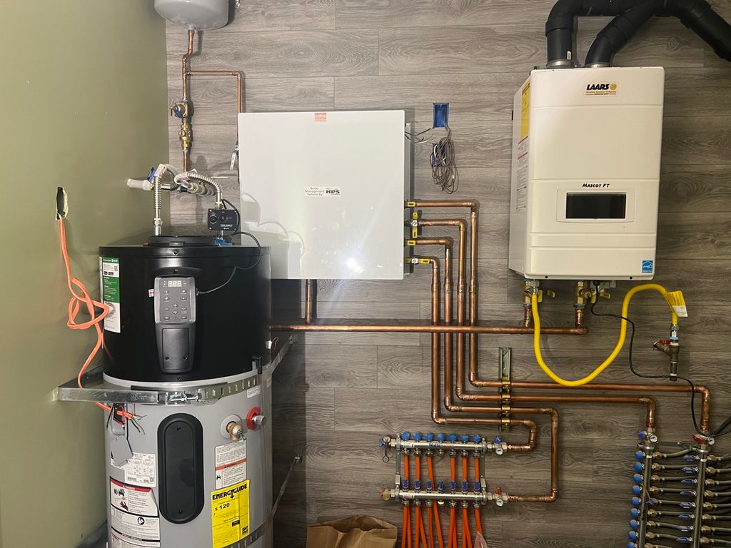 Piping for a boiler system. 