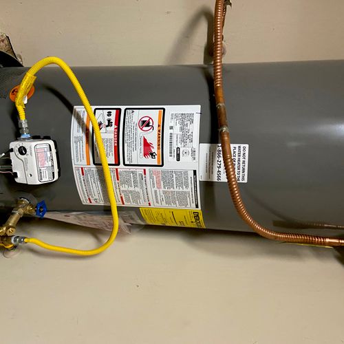 Austin performed a 50-gallon gas water heater inst